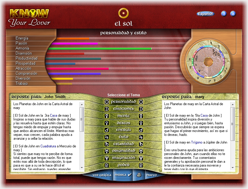Know Your Lover Onscreen Report