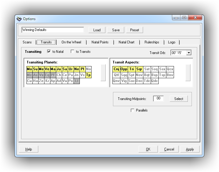 Transits Options