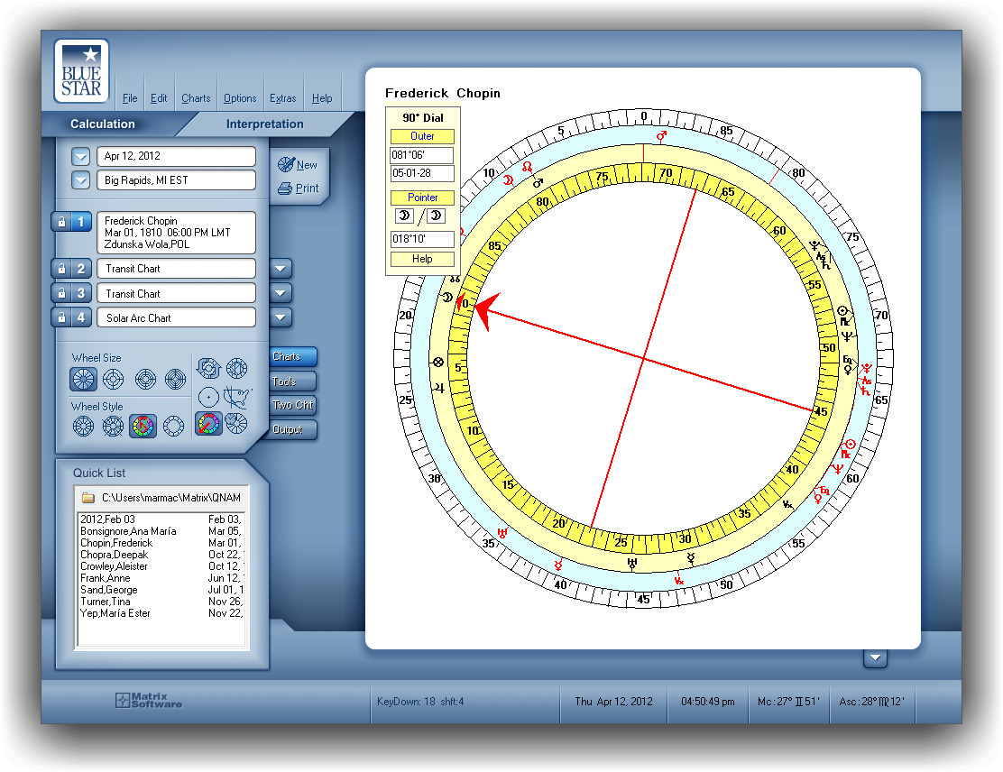 Transit Chart Calculator