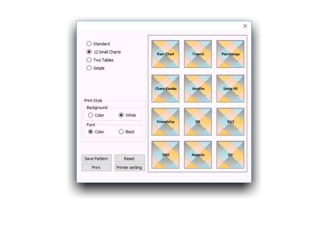 12 Small Charts Printou